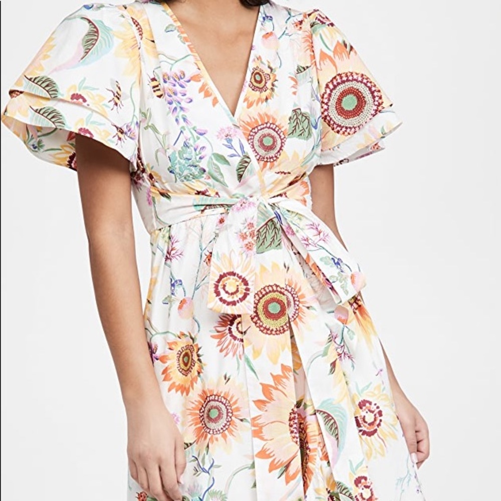 Banjanan Floral Dress - White, Yellow, Orange, Purple - Picture 3 of 7